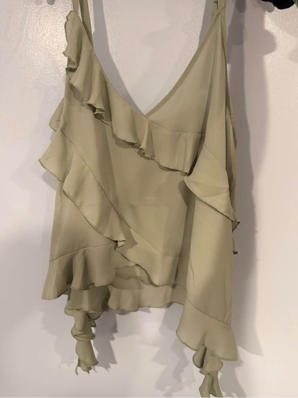 torrid Sage Ruffle V-Neck Camisole
